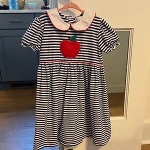 Back to School Dress with Apple Appliqué